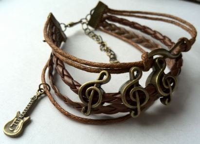 Armband Violinschlüssel braun